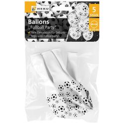 Ballons Fußball Party Ø 25 cm 5 Stück schwarz/weiß