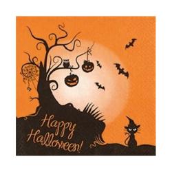 Servietten Happy Halloween 33 x 33 cm 20 Stück orange/schwarz