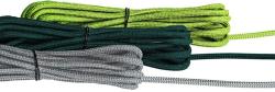 Drei Paracord-Schnüre in verschiedenen Farben. Farben: leuchtendes Grün, Dunkelgrün und Grau.