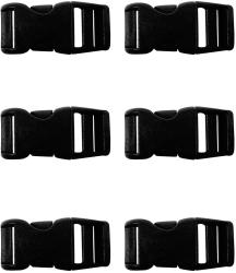 Verpackung mit schwarzen Weberknoten. Sechs Knoten in einer transparenten Blisterverpackung.