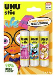 UHU Stic Klebestift Monster 3 x 8,2 g farblich sortiert