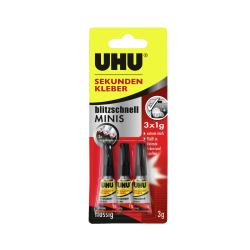 UHU Sekundenkleber blitzschnell Minis 3 x 1 g flüssig lose