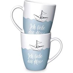 LAVIDA Tasse Ich liebe das Meer 250 ml blau