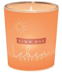 Teelichthalter Nimm das Leben leicht 6,5 cm orange