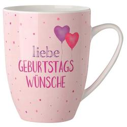 Tasse Liebe Geburtstagswünsche Happy Birthday 250 ml rosa