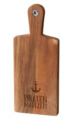 Holzbrett Piraten Mahlzeit 34 x 14 cm braun