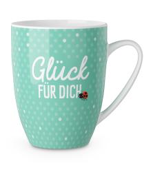 Porzellantasse Glück für Dich 250 ml grün