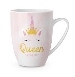 Porzellantasse Queen of the day 250 ml rosa