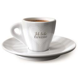 LAVIDA Espressotasse Ich liebe Espresso Porzellan weiß