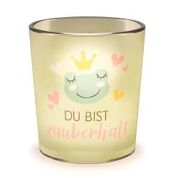 LAVIDA Teelichtglas Du bist zauberhaft 6,5 cm bunt