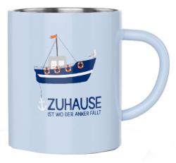 Thermobecher Zuhause ist wo der Anker fällt 250 ml blau