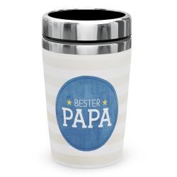 Thermobecher to go Bester Papa 240 ml blau/weiß