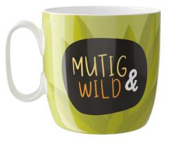 Tasse Mutig & Wild mit Löwe 150 ml grün