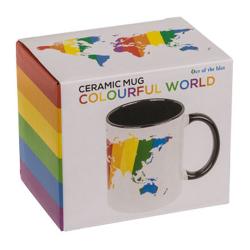 Tasse Colorful World aus Steingut 1 Stück bunt