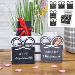 Geschenktasche für Gutscheinkarten 1 Stück 4-fach sortiert grau