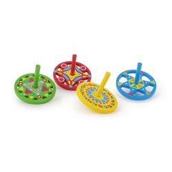 TRENDHAUS Zirkus-Holz-Kreisel 4-fach sortiert bunt