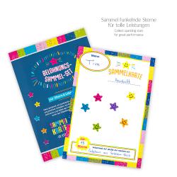 Belohnungssammelset für Kinder mit Sammelkarten und bunten Stickern. Enthält 20 Sammelkarten und 300 Sticker.