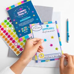 Belohnungssammelset für Kinder mit Sammelkarten und bunten Stickern. Enthält 20 Sammelkarten und 300 Sticker.
