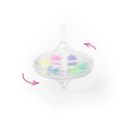 TRENDHAUS Kreisel Colour Balls 1 Stück transparent