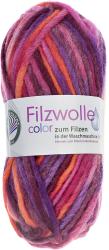 Wollknäuel in lila, pink und orange Farben. Geeignet zum Filzen in der Waschmaschine.