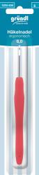 Häkelnadel mit ergonomischem Griff in rot. Größe 6,0 mm.