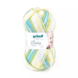 Wollknäuel in sanften Farben wie Grün, Blau und Weiß. Geeignet für Babybekleidung.
