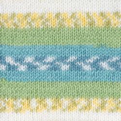 Wollknäuel in sanften Farben wie Grün, Blau und Weiß. Geeignet für Babybekleidung.