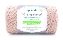 Garnrolle in hellrosa Farbe. Ideal für Makramee-Projekte, enthält recycelte Materialien.