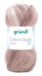 Garn in sanften Brauntönen mit Farbverlauf. Verpackt mit einem Etikett von gründl, Cotton Quick Batik.