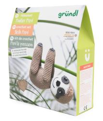 GRÜNDL Häkeltier-Set Faultier Fred sand