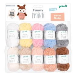 GRÜNDL Garn Funny Mini Shades Pastell 10 Knäuel je 15g