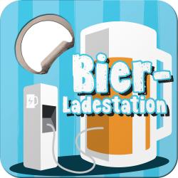 Untersetzer mit Flaschenöffner Bier-Ladestation bunt