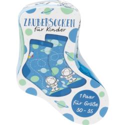 Zaubersocken für Kinder Schaf Größe 30-35 blau