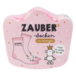 Zaubersocken Queen of the day für Schuhgrößen 36-40 rosa