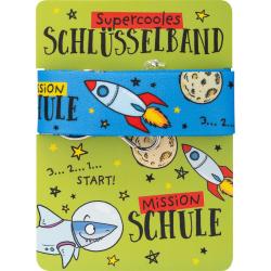 Schlüsselband Weltraum 52 cm blau