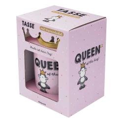 Tasse Queen of the day! mit Krone 15,1 x 12 x 10,4 cm rosa