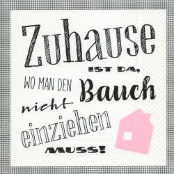 Servietten Zuhause 33 x 33 cm 20 Stück weiß