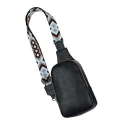 Sling Bag mit Webgurt schwarz