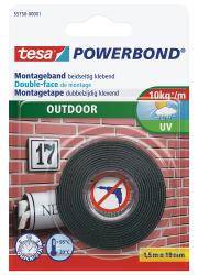 TESA doppelseitiges Montageband für den Außenbereich 1,5 m x 19 mm weiß