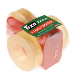 TIXO Abroller - Lady, inkl. 3 Rollen Klebefilm transparent, 33m x 15mm - Vorteilspack farblich sortiert