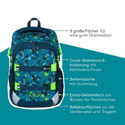 NEOXX Schulrucksack Active Pro Petrol extreme ca. 26 l türkis