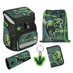 SCOOLI Schultaschen-Set Easy Fit: Jurassic World 5-teilig grün