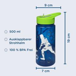 Trinkflasche Fußball Teamplayer 500 ml blau/grün