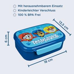 Brotzeitdose Paw Patrol Teamwork 18 x 13,5 x 6 cm bunt