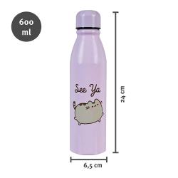 Trinkflasche Pusheen See Ya aus Aluminium 600 ml lila