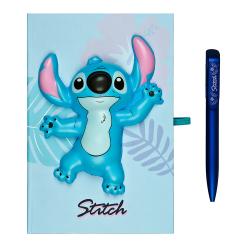 Schreib-Set Disney Stitch Hardcover Squishy Notizbuch und Kugelschreiber blau