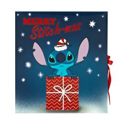 Adventkalender Stitch mit Schreibwaren befüllt bunt