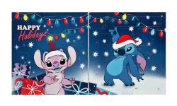 Adventkalender Stitch mit Schreibwaren befüllt bunt