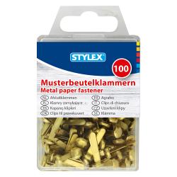 STYLEX Musterbeutelklammern 19 mm 100 Stück goldfarben