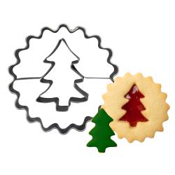 ZENKER Ausstecher Linzer mit Tannenbaum Ø 5,4 x 3,6 cm silber